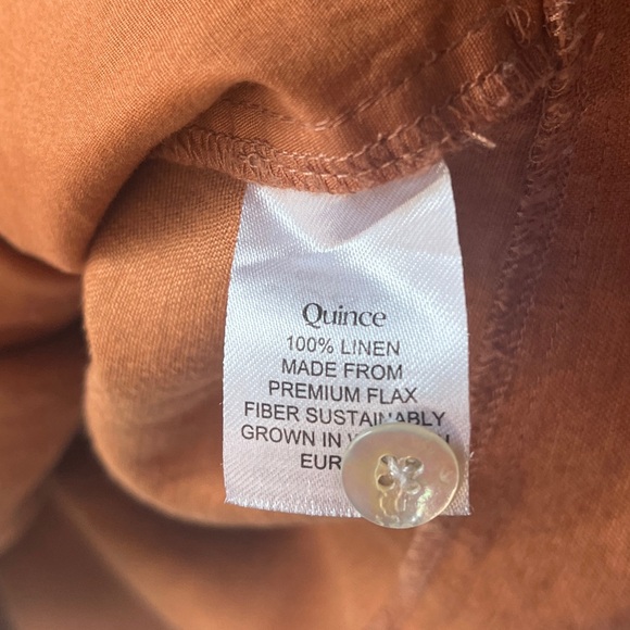 Quince Terracotta Button-Front Linen Dress - Picture 5 of 8